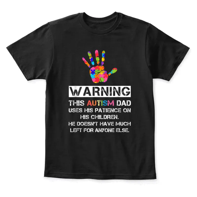 Autism Awareness Warning This Autism Dad Youth Staple T-Shirt