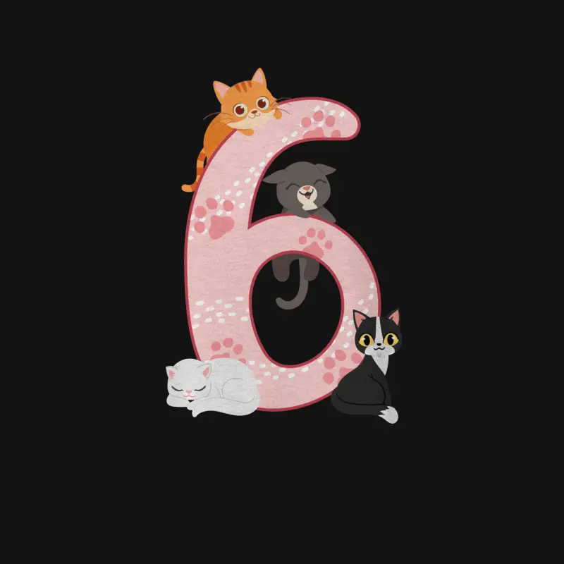6Th Birthday Girl Cats Outfit 6 Years Old Youth Staple T-Shirt
