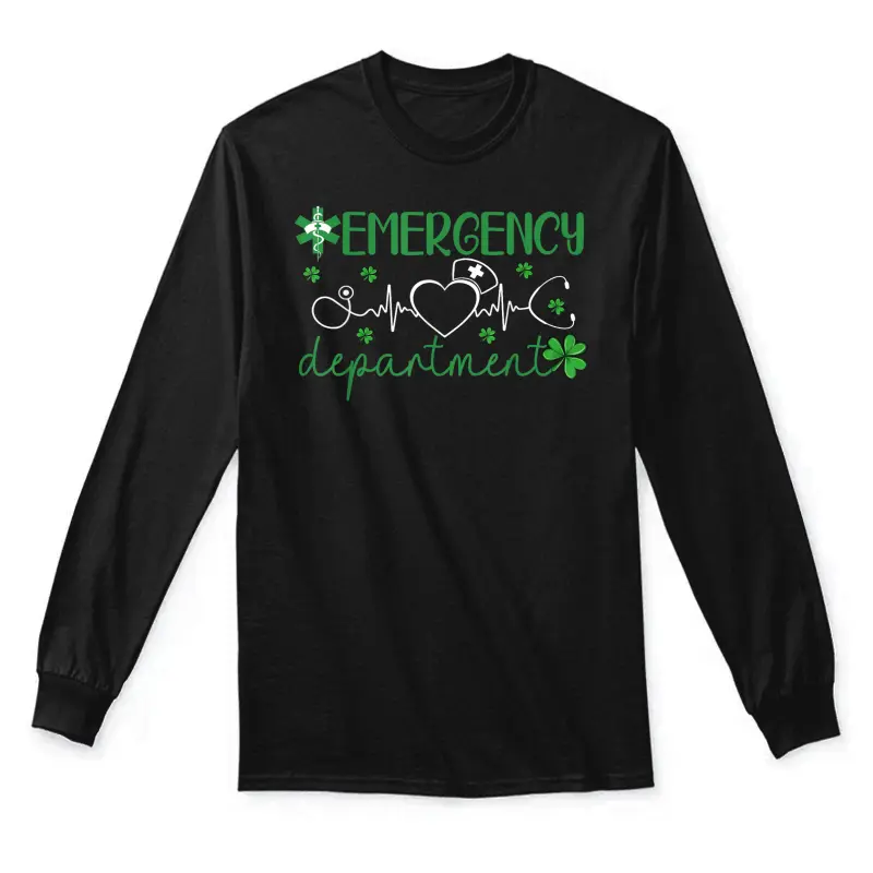 Emergency Department Funny Er Nurse Irish St Patricks Day Unisex Long Sleeve T-Shirt