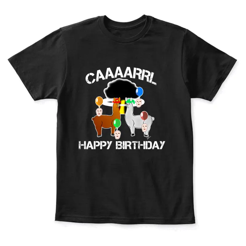 Funny Llama With Hats Lama With Hat Carl Funny Birthday Youth Staple T-Shirt