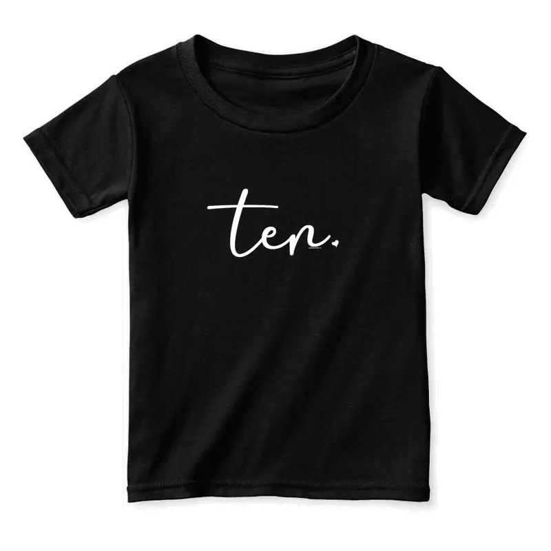Kids 10Th Birthday Shirt Girl 10 Year Party Ideas Age 10 Ten Tee Toddler Staple T-Shirt