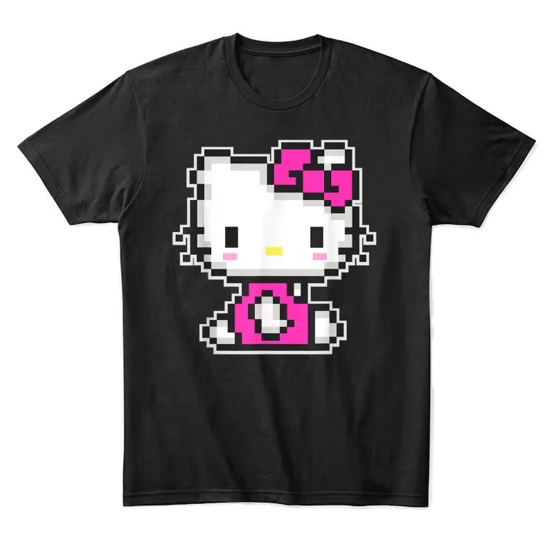 Hello Kitty Official Pixel Tee Shirt Unisex Staple T-Shirt