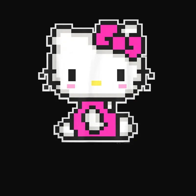 Hello Kitty Official Pixel Tee Shirt Unisex Staple T-Shirt