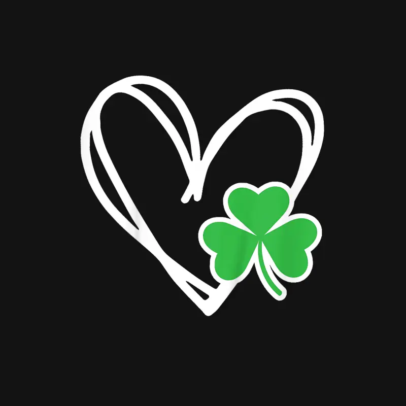 Girls Heart St Patricks Day Shamrock Irish Toddler Baby Youth Staple T-Shirt