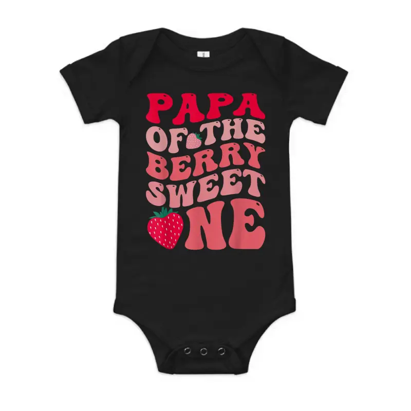Papa Of The Berry Sweet One Strawberry First Birthday Baby Onesie