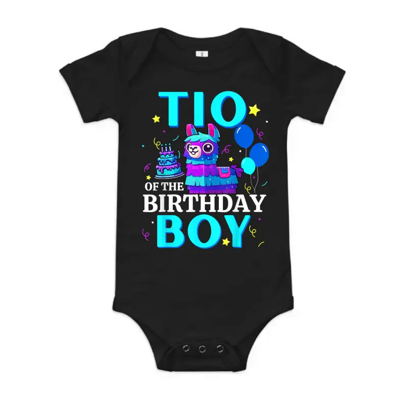 Tio Of The Birthday Boy Llama B-Day Party Matching Family Baby Onesie