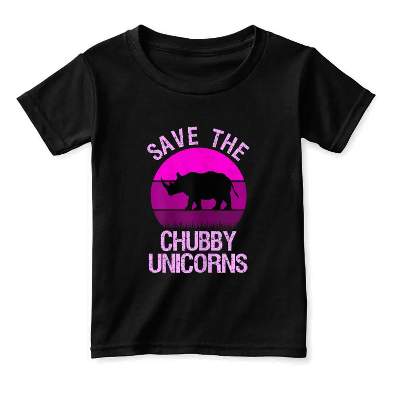 Save The Chubby Unicorns Retro Style Rhino Gift Toddler Staple T-Shirt