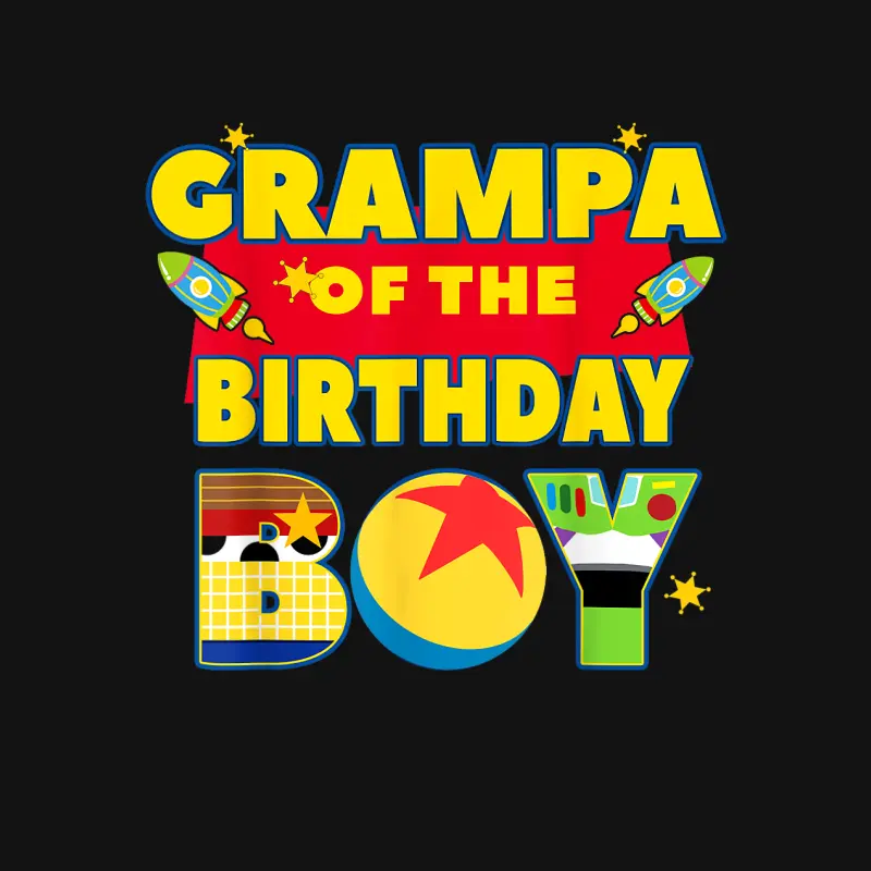 Grampa The Birthday Boy Toy Familly Matching Story Bday Unisex Long Sleeve T-Shirt