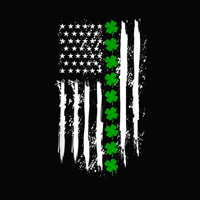 St Patricks Day Green Clover Us American Flag Patriotic Love Toddler Staple T-Shirt