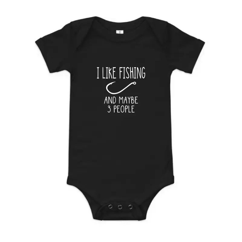 I Like Fishing And Maybe 3 People Fishing Gear  T-Shirt Baby Onesie