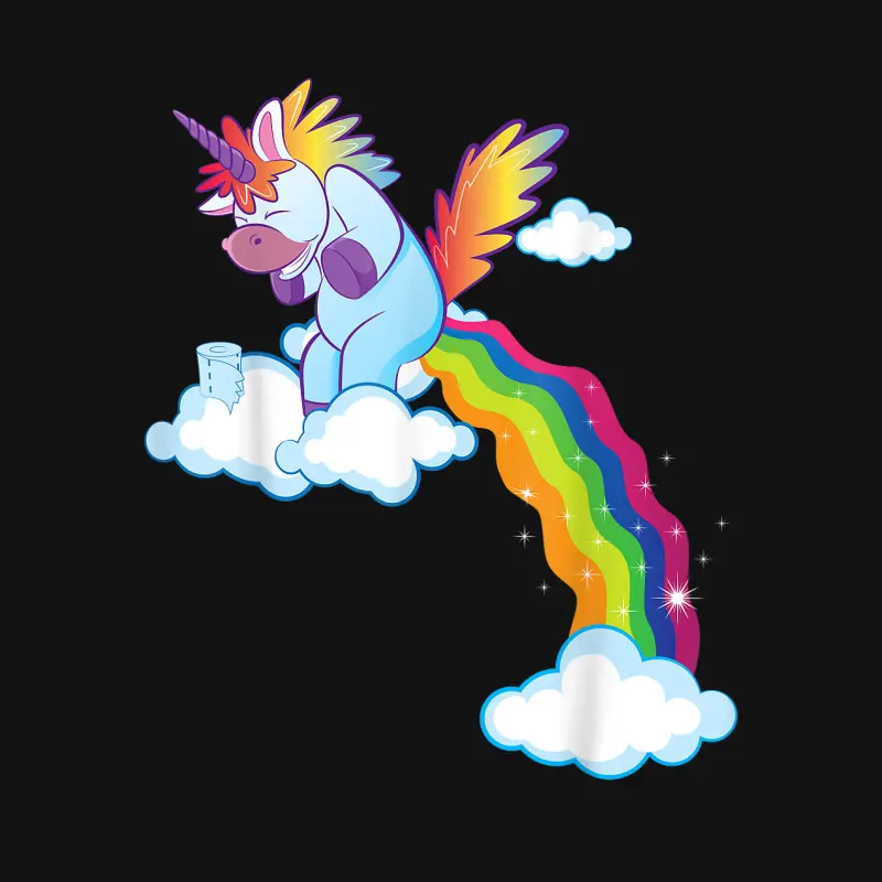 Unicorn Lover Gift Funny Rainbow Pooping Unicorn Youth Staple T-Shirt