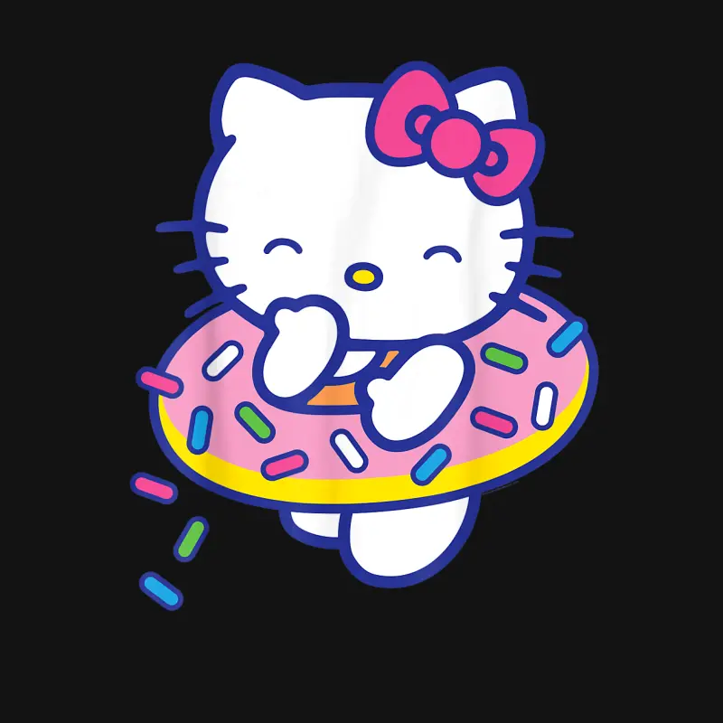 Hello Kitty Donut Sprinkles Floaty Summer Swimming Youth Staple T-Shirt