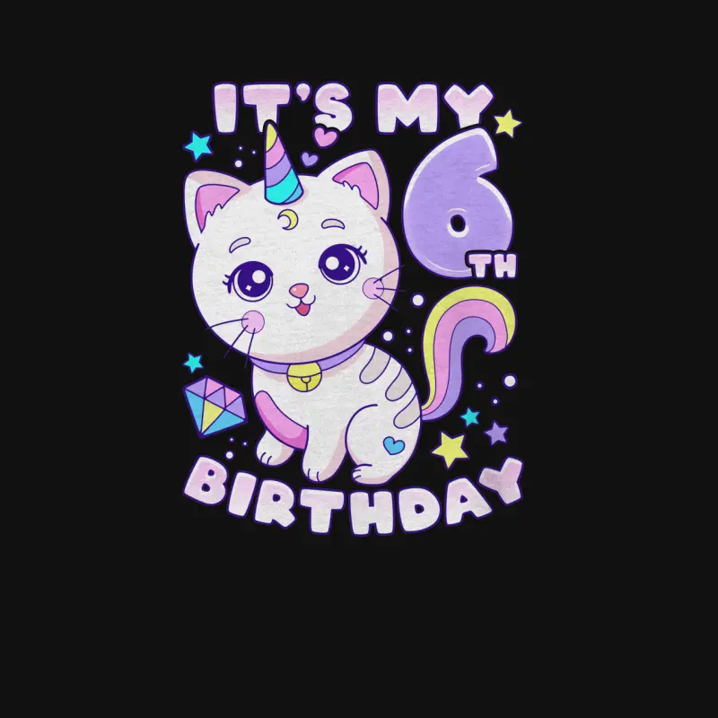 Birthday Girl 6 Years Old Cat Unicorn 6Th Birthday Baby Onesie