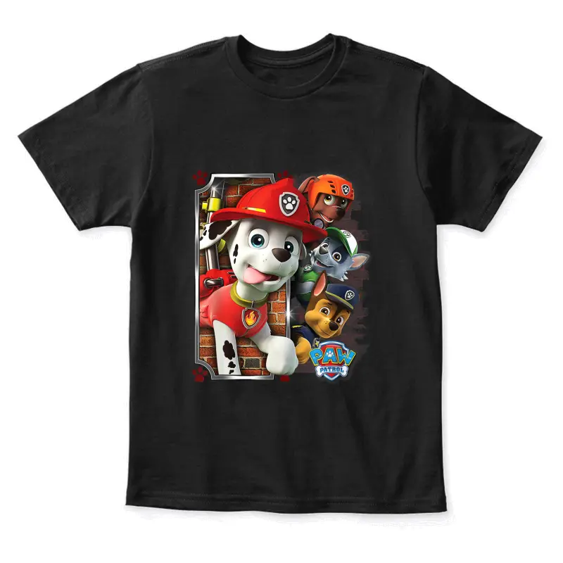 Paw Patrol Firedog Marshall With Group Youth Staple T-Shirt