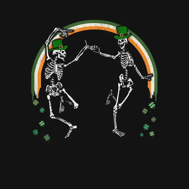 St Patrick's Day Skeleton Dancing Skeletons Youth Staple T-Shirt