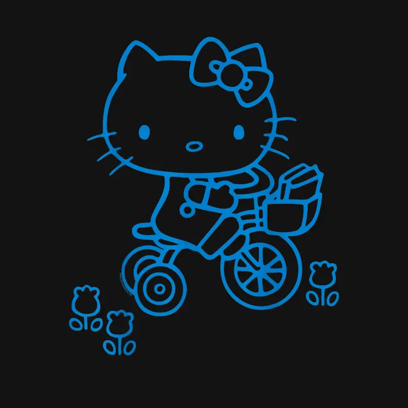 Hello Kitty Retro Bike Ride Tee Shirt Unisex Long Sleeve T-Shirt