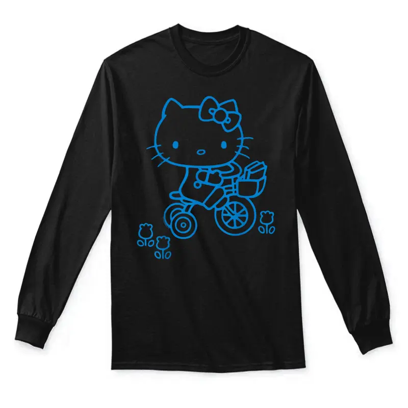 Hello Kitty Retro Bike Ride Tee Shirt Unisex Long Sleeve T-Shirt