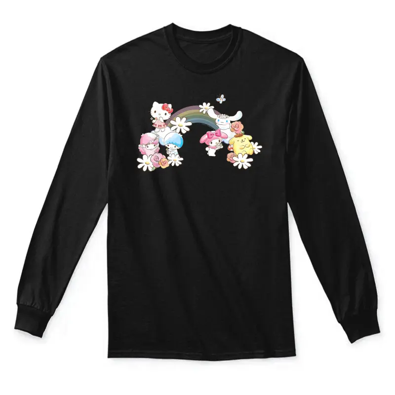 Sanrio Spring Hello Kitty Little Twin Stars My Melody Purin Unisex Long Sleeve T-Shirt