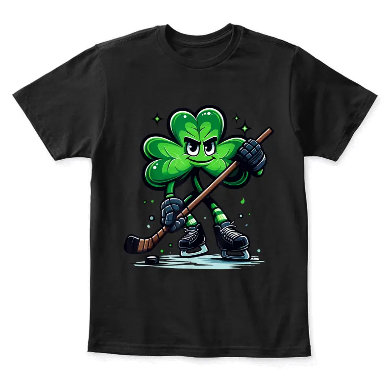 Hockey Lovers Players St Patricks Day Shamrock Men Women Boy Youth Staple T-Shirt