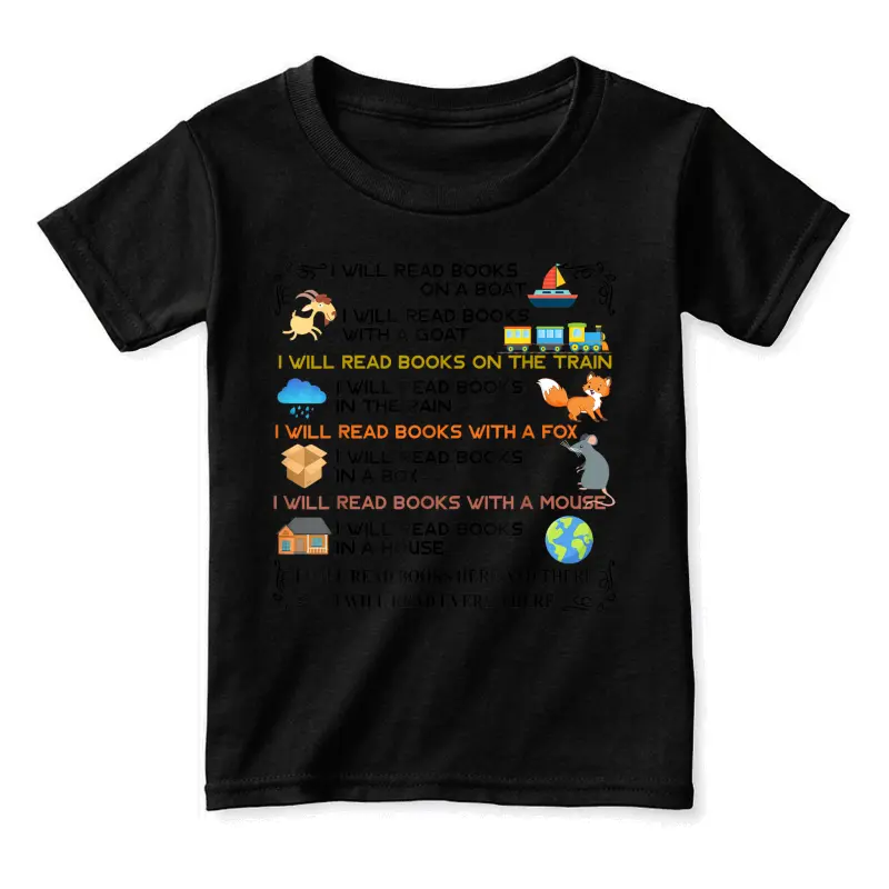 I Will Read Books On A Boat & Everywhere Reading T-Shirt Toddler Staple T-Shirt