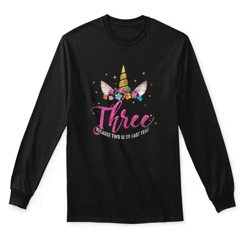 3 Years Old Birthday Girl Gifts Unicorn 3Rd Birthday Unisex Long Sleeve T-Shirt