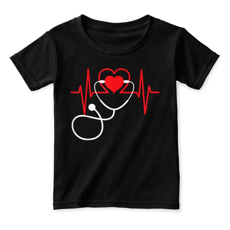 Funny Heart Beats Nurse Nursing Medical T Shirt Men Woman Toddler Staple T-Shirt