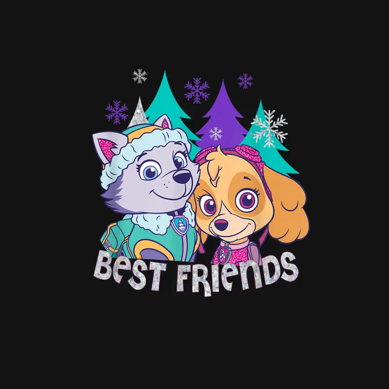 Paw Patrol Skye And Everest Best Friends Youth Staple T-Shirt