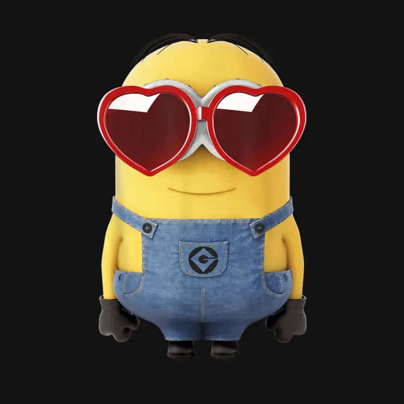 Minions Valentine's Day Dave Heart Glasses Unisex Long Sleeve T-Shirt