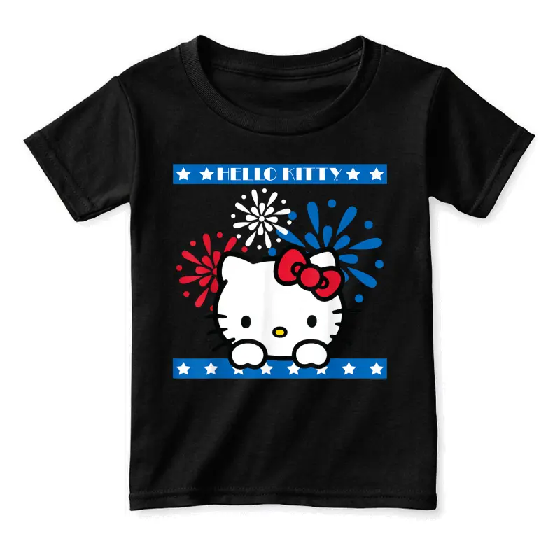 Hello Kitty Fireworks 4Th Of July Red White Blue Americana Toddler Staple T-Shirt