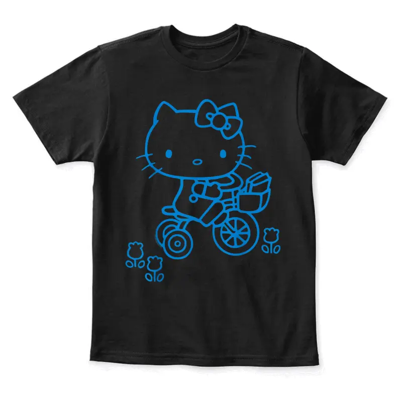 Hello Kitty Retro Bike Ride Tee Shirt Youth Staple T-Shirt