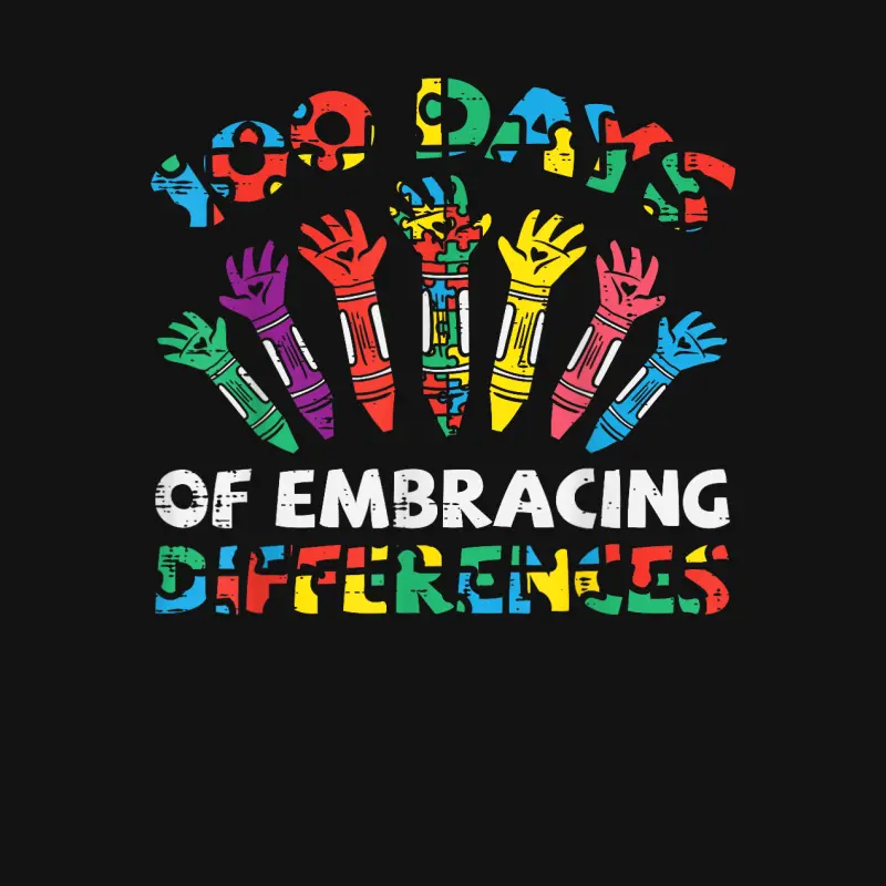 100 Days Of Embracing Autism 100Th Day School Sped Teacher Youth Staple T-Shirt