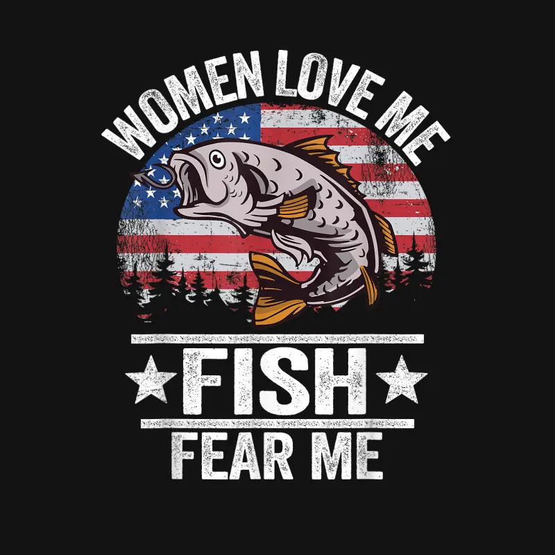 Women Love Me Fish Fear Me Men Vintage Funny Bass Fishing Unisex Long Sleeve T-Shirt