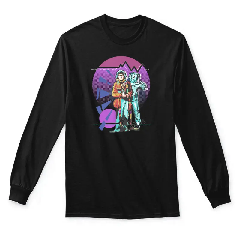Pop Art 4Th Doctor Baker Cosmic Time Travel Fan Unisex Long Sleeve T-Shirt
