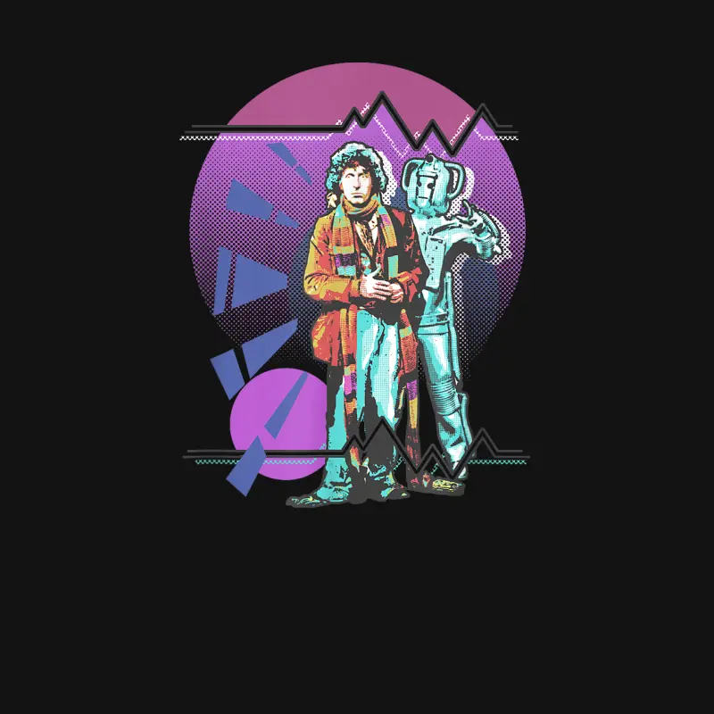 Pop Art 4Th Doctor Baker Cosmic Time Travel Fan Unisex Long Sleeve T-Shirt