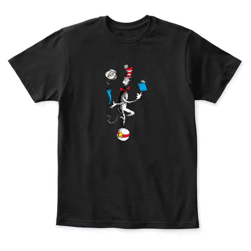 Dr. Seuss The Cat In The Hat Balancing Act T-Shirt Youth Staple T-Shirt
