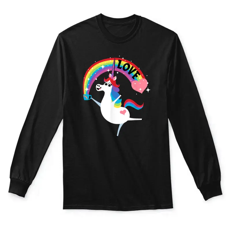 Disney And Pixar’s Inside Out Rainbow Unicorn Love Unisex Long Sleeve T-Shirt