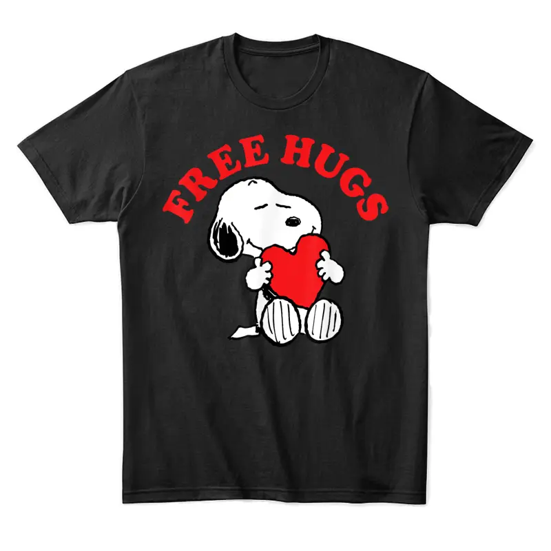 Peanuts Valentines Snoopy Free Hugs Unisex Staple T-Shirt