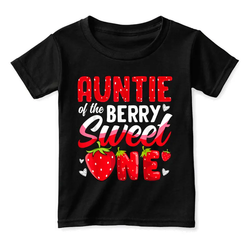 Auntie Of The Berry Sweet One Strawberry 1St Birthday Toddler Staple T-Shirt