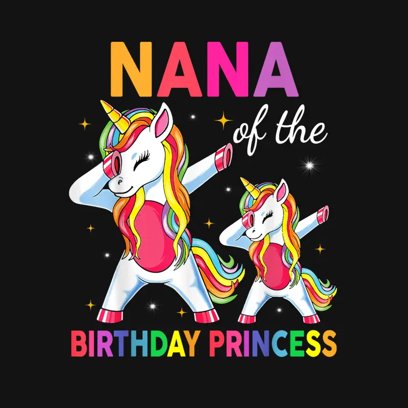 Nana Of The Birthday Princess Girl Dabbing Unicorn Youth Staple T-Shirt