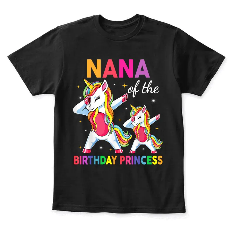 Nana Of The Birthday Princess Girl Dabbing Unicorn Youth Staple T-Shirt