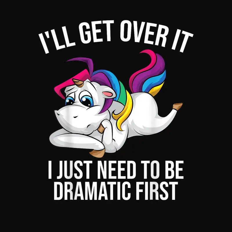 Funny Unicorn Lover Gift | Cute Drama Queen Girls Kids Women Unisex Staple T-Shirt