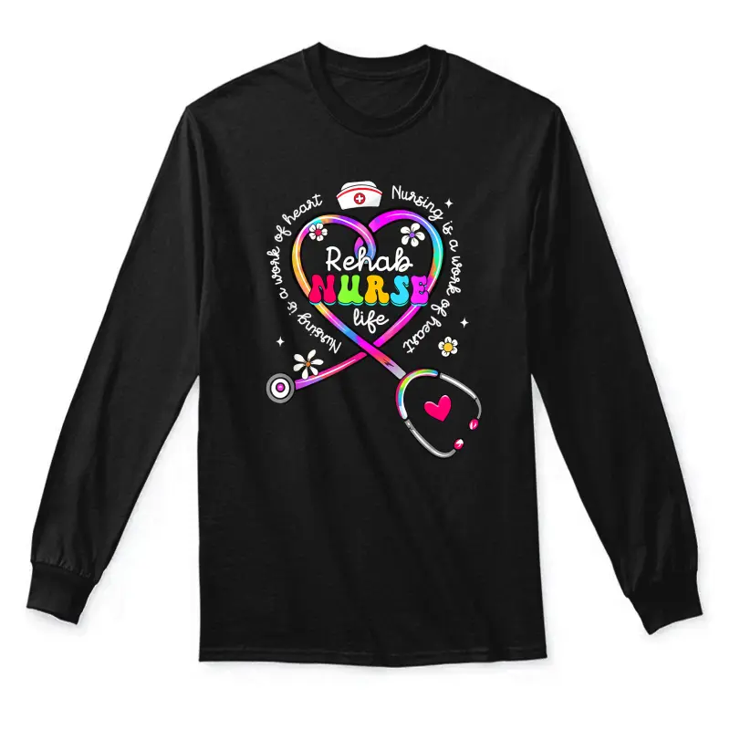 Nursing Is A Work Of Heart Tie Dye Phlebotomy Life Gifts Unisex Long Sleeve T-Shirt