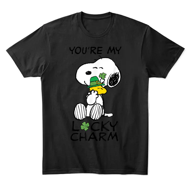Peanuts St. Patrick's Snoopy Lucky Charm Clover Unisex Staple T-Shirt