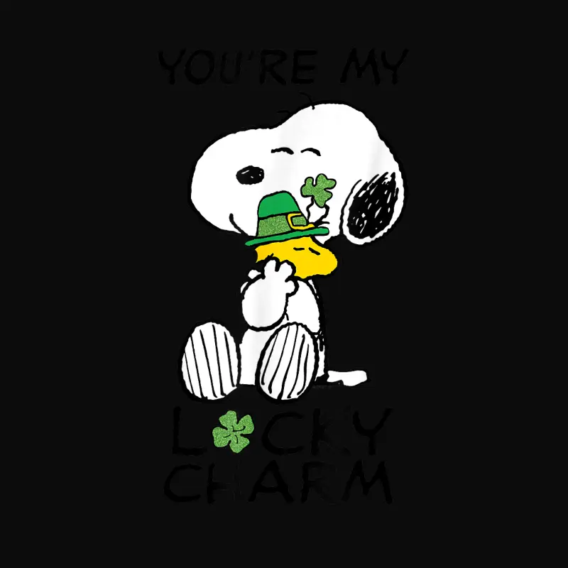 Peanuts St. Patrick's Snoopy Lucky Charm Clover Unisex Staple T-Shirt
