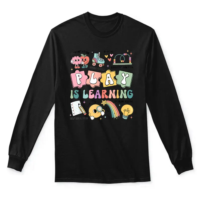 Retro Play Is Learning Kindergarten Teacher Team Women Unisex Long Sleeve T-Shirt