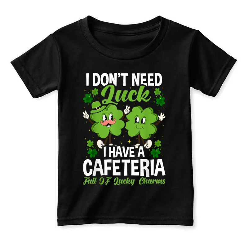 Groovy Shamrock Lunch Lady St Patrick's Day Cafeteria Worker Toddler Staple T-Shirt