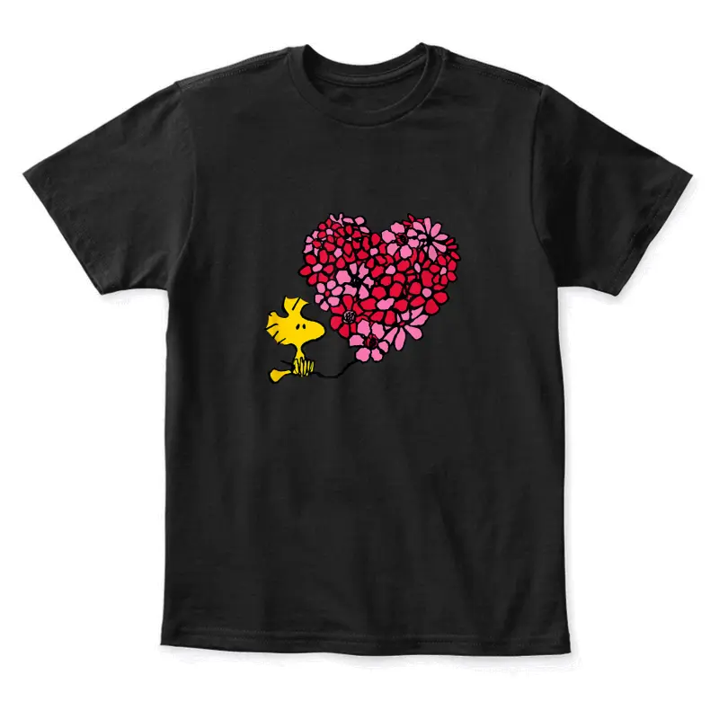 Peanuts - Valentines - Woodstock Floral Heart Youth Staple T-Shirt