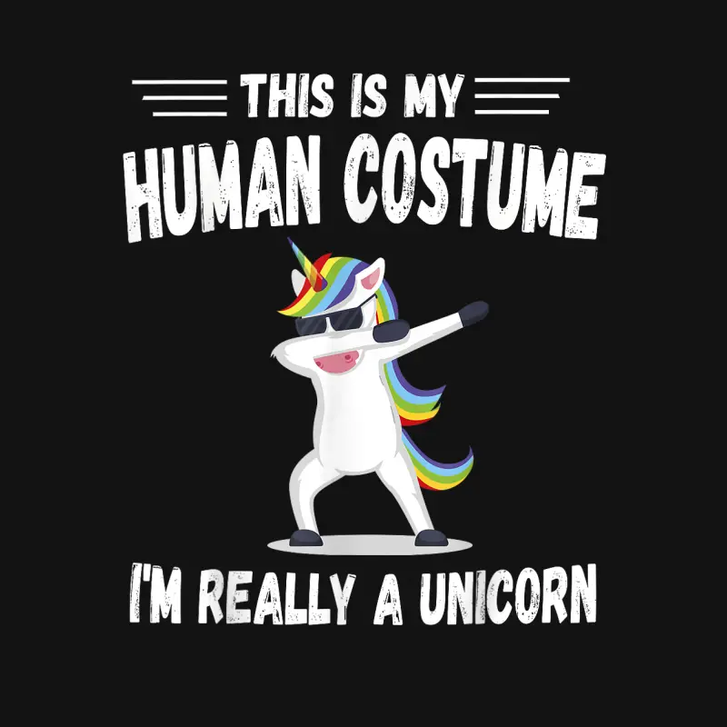This Is My Human Costume I'm Really A Unicorn Cute Youth Staple T-Shirt