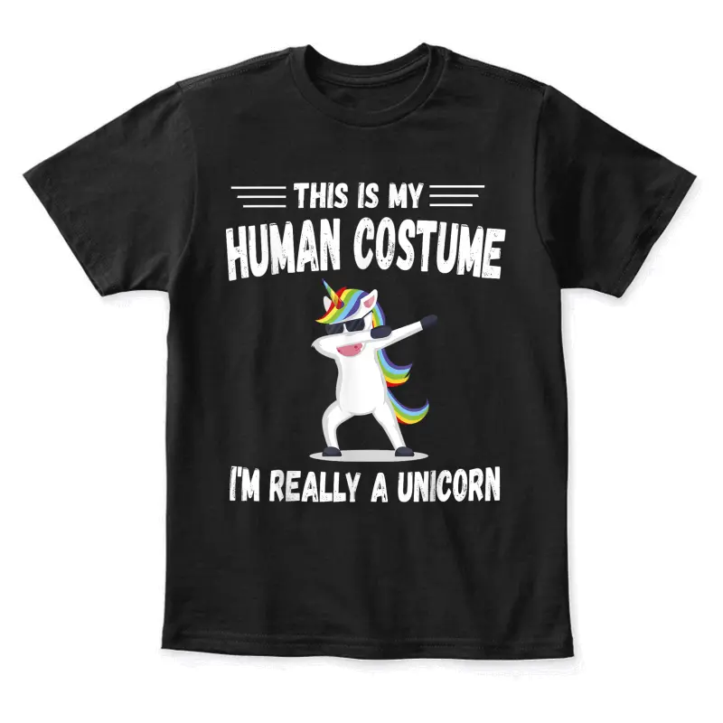 This Is My Human Costume I'm Really A Unicorn Cute Youth Staple T-Shirt