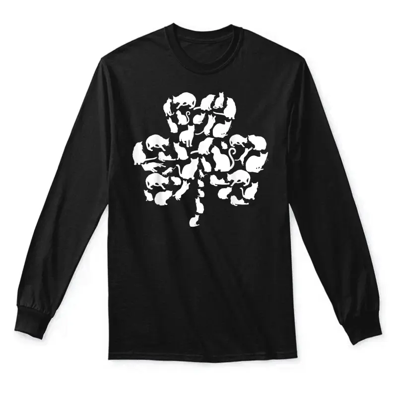 Cat St Patricks Cattys Catricks Day Girls Women Shamrock Unisex Long Sleeve T-Shirt